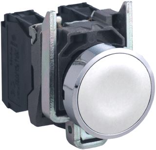 SCHNEIDER ELECTRIC HARMONY XB4 DRUKKNOP METAAL VERZONKEN TERUGVERING ONGEMARKEERD 22MM 1 NO