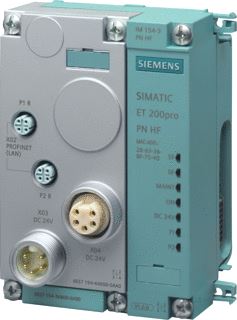 SIEMENS SIMATIC DP AANSLUITMODULE VOOR PROFINET INTERFACEMODULE IM154-3 PN HF 1X M12 7/8 S 2X M12 2X 7/8. 