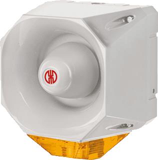 WERMA HEAVY DUTY COMBINATION 442 OPTISCHE/AKOESTISCHE SIGNAALGEVER BESCHERMINGSGRAAD (IP) IP66 TYPE OPTISCH SIGNAAL FLITSLICHT LAMPTYPE XENON LENSKAP GEEL BEHUIZING GRIJS STROOMVERBRUIK 80MA NOM. SPANNING 115 230V OPBOUW