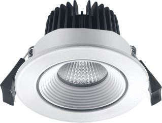 OPPLE LIGHTING LED 7W 520LM 2700K 21-40° 85MM DIMBAAR INBOUW ZWENKBAAR IP44 BEH. WIT HXBXL 53X85X85MM 