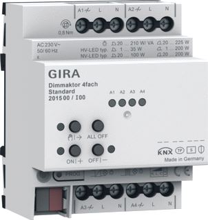 GIRA KNX DIMACTUATOR 4-VOUDIG STANDARD4 X 225 W/VA