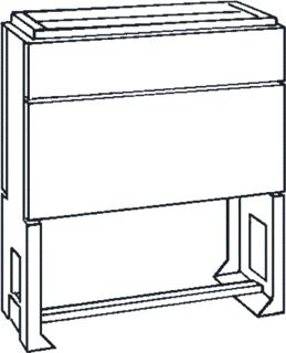 ABB SOKKEL VOOR KAST/LESSENAAR PEDESTAL EH3 POLYESTERSOKKEL DIN 00 GEMONTEERD