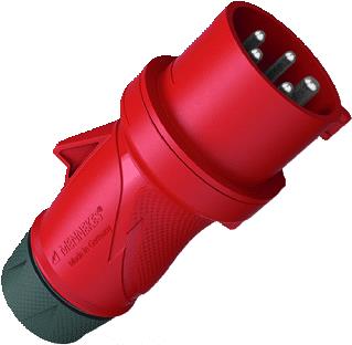 MENNEKES CEE-CONTACTSTOP RECHT SCHROEFKLEM 16A 5-POLIG 400V 6U KUNSTSTOF IP54 ROOD RAL3013