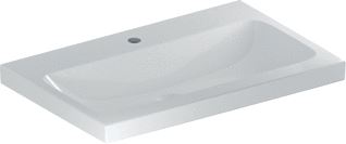 GEBERIT ICON LIGHT OPZET WASTAFEL KRAANGAT MIDDEN ZONDER OVERLOOP HXBXD 160X750X480MM WIT 