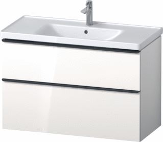 DURAVIT D-NEO MEUBELSET MET WASTAFELONDERBOUWKAST MET 2 LADEN MET SOFTCLOSE 100X20X48CM INCL. WASTAFEL WIT HOOGGLANS