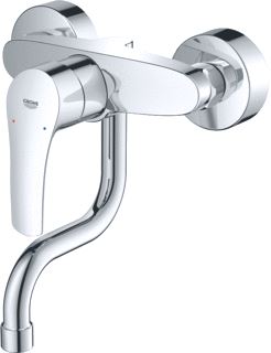 GROHE EUROSMART KEUKENMENGKRAAN MET LAGE UITLOOP WAND SPRONG 217MM CHROOM