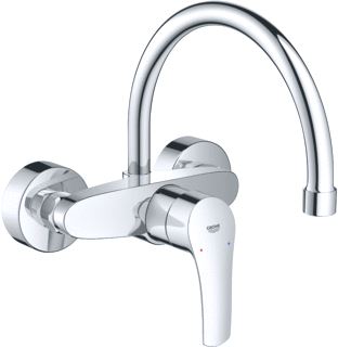 GROHE EUROSMART KEUKENMENGKRAAN MET LAGE UITLOOP WAND SPRONG 270MM CHROOM