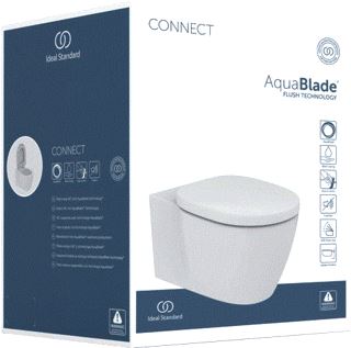 IDEAL STANDARD CONNECT AQUABLADE COMBIPACK WANDCLOSET MET SOFTCLOSE CLOSETZITTING WIT 