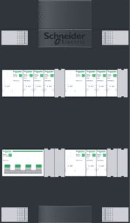 SCHNEIDER ELECTRIC 8-GROEPENKAST 3-FASCHNEIDER ELECTRIC HOOFDSCHAKELAAR MET 3 AARDLEKSCHAKELAARS (3/3/2)