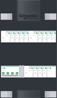 SCHNEIDER ELECTRIC 9-GROEPENKAST 3-FASCHNEIDER ELECTRIC HOOFDSCHAKELAAR MET 3 AARDLEKSCHAKELAARS (3/3/3) MET FORNUISGROEP EN BELTRAFO