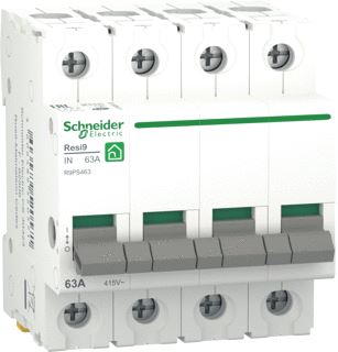 SCHNEIDER ELECTRIC RESI9 HOOFDSCHAKELAAR 4P 63A 6000A