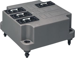 ABB DEKSEL 3640 MET WINSTA CONNECTOR 4X3-P + AANSLUITDRADEN GERECYCLED KUNSTSTOF