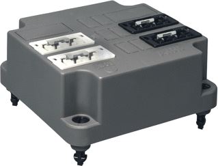 ABB DEKSEL 3640 MET WINSTA CONNECTOR 2X3-P ZW.EN 2X3-P WIT + AANSLUITDRAD GERECYCLED KUNSTSTOF