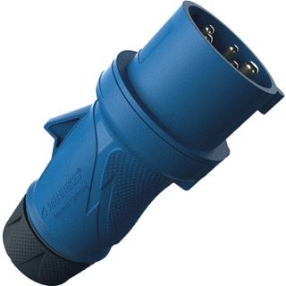 MENNEKES CEE-CONTACTSTOP RECHT SCHROEFKLEM 16A 5-POLIG 230V 9U KUNSTSTOF IP54 BLAUW RAL5007