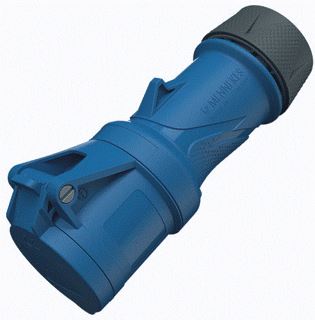 MENNEKES CEE-KOPPELCONTACTSTOP RECHT SCHROEFKLEM 16A 5-POLIG 230V 9U KUNSTSTOF IP54 WARTEL BLAUW RAL5007