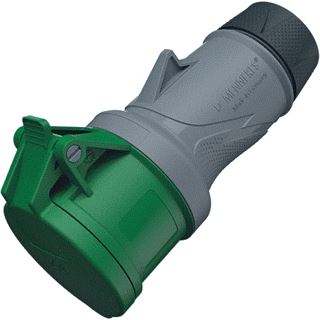 MENNEKES CEE-KOPPELCONTACTSTOP RECHT SCHROEFKLEM 16A 5-POLIG 50-500V 10U KUNSTSTOF IP54 WARTEL GROEN RAL6010