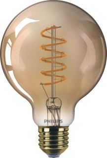 PHILIPS CLASSIC LED-LAMP BOL E27 4W 250LM 1800K CRI80 DIMBAAR WIT IP20 DXL 96X143MM 