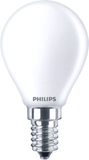 PHILIPS COREPRO LED-LAMP KOGEL E14 2W 250LM 2700K CRI80 MAT WIT IP20 DXL 45X80MM 