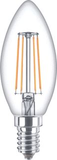 PHILIPS LED-LAMP KAARS E14 4W 470LM 2700K CRI80-89 HELDER WIT IP20 DXL 35X97MM 