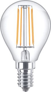 PHILIPS COREPRO LED-LAMP KOGEL E14 4W 470LM 2700K CRI80 HELDER WIT IP20 DXL 45X82MM 
