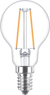 PHILIPS LED-LAMP KOGELLAMP E14 2W 250LM 2700K CRI80-89 HELDER WIT IP20 DXL 45X80MM 