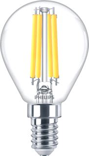 PHILIPS LED-LAMP KOGELLAMP E14 3W 470LM 2700K CRI90-100 HELDER DIMBAAR WIT IP65 DXL 45X80MM 