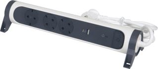 LEGRAND MONTEER-EN DRAAIBARE CTCTDS USB A+C OSB 3X2P+A 1,5M ZWART-WIT 