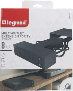 LEGRAND TV CORNER CONTACTDOOS 4X2P+A + 4X2P 2,5A ZWART 