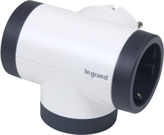 LEGRAND DRAAIBARE DOMINO PREMIUM CONTACTSTOP 2X2P+A WIT DONKERGRIJS 