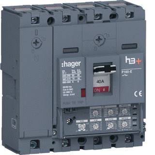 HAGER VERMOGENSAUTOMAAT H3+ P160 LSI 4P4D N0-50-100% 40 A 70 KA KOOIKLEMMEN