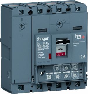 HAGER VERMOGENSAUTOMAAT H3+ P160 LSI 4P4D N0-50-100% 160 A 70 KA KOOIKLEMMEN