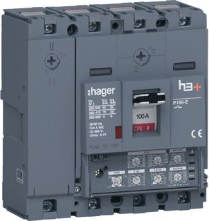 HAGER VERMOGENSAUTOMAAT H3+ P160 LSI 4P4D N0-50-100% 100 A 70 KA KOOIKLEMMEN