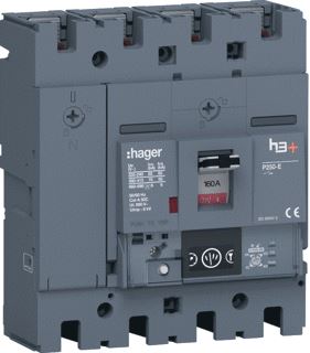 HAGER VERMOGENSAUTOMAAT H3+ P250 ENERGY 4P4D N0-50-100% 160 A 70 KA BOUTAANSLUITING 