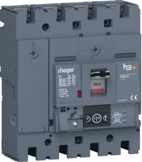 HAGER VERMOGENSAUTOMAAT H3+ P250 ENERGY 4P4D N0-50-100% 160 A 70 KA BOUTAANSLUITING