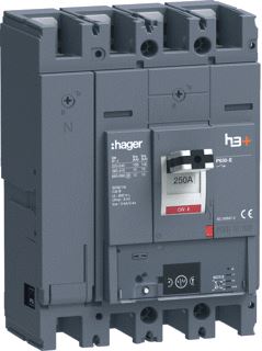 HAGER VERMOGENSAUTOMAAT H3+ P630 ENERGY 4P4D N0-50-100% 250 A 70 KA BOUTAANSLUITING 
