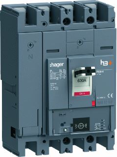 HAGER VERMOGENSAUTOMAAT H3+ P630 ENERGY 4P4D N0-50-100% 630 A 70 KA BOUTAANSLUITING