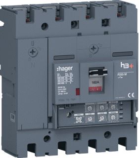 HAGER VERMOGENSAUTOMAAT H3+ P250 LSI 4P4D N0-50-100% 160 A 50 KA BOUTAANSL