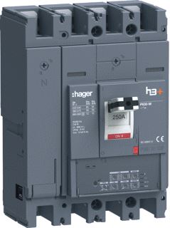 HAGER VERMOGENSAUTOMAAT H3+ P630 LSI 4P4D N0-50-100% 250 A 50 KA BOUTAANSL