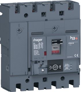 HAGER VERMOGENSAUTOMAAT H3+ P250 ENERGY 4P4D N0-50-100% 160A 50KA BOUTAANS 