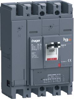 HAGER VERMOGENSAUTOMAAT H3+ P630 LSI 4P4D N0-50-100% 400 A 50 KA BOUTAANSL 