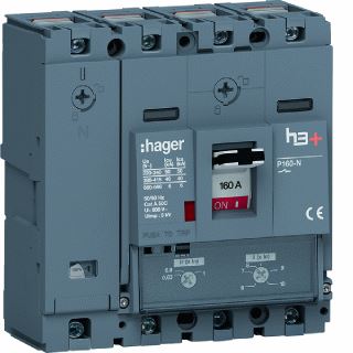 HAGER VERMOGENSAUTOMAAT H3+ P160 TM 4P4D N0-100% 160 A 40 KA KOOIKLEMMEN