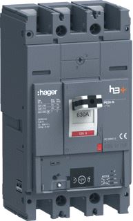 HAGER VERMOGENSAUTOMAAT H3+ P630 ENERGY 3P3D 630 A 40 KA BOUTAANSLUITING 