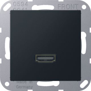 JUNG A500 MULTIFUNCTIONELE VERBINDINGSDOOS INBOUW SCHROEFAANSLUITING HDMI GRAFIETZWART MAT 