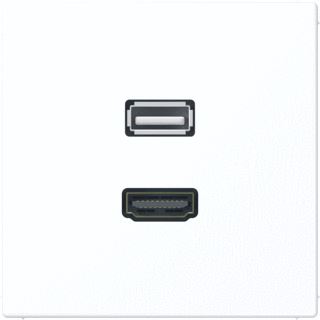 JUNG MULTIMEDIA-AANSLUITINGEN HDMI/USB 2.0 LS RANGE SNEEUWWIT MAT 