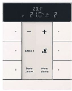 ABB BUSCH JAEGER RUIMTETEMPERATUURREGELAAR BUSSYSTEEM ABB I-BUS KNX HVAC-SENSOR KNX CLIMAECO WIT 6F CE