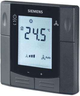 SIEMENS RDF600KN/VB FLUSH-MOUNT ROOM THERMOSTAT WITH KNX COMMUNICATIONS 2-/4-PIPE FAN COILS OR DX TYPE EQUIPMENT FOR BOTH ROUND AND SQUARE CONDUIT BOXES BLACK 