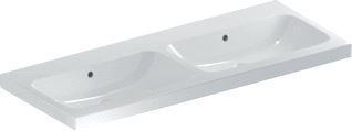 GEBERIT ICON LIGHT DUBBELE WASTAFEL 120X48CM ZONDER KRAANGAT MET OVERLOOP WIT 