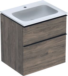 GEBERIT ICON WASTAFELONDERKAST MET WASTAFEL 2 LADEN SOFT-CLOSE HANDGREEP HXBXD 630X600X480MM NOTEN HICKORY 