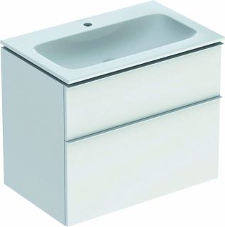 GEBERIT ICON WASTAFELONDERKAST MET WASTAFEL 2 LADEN SOFT-CLOSE HANDGREEP HXBXD 630X750X480MM WIT 