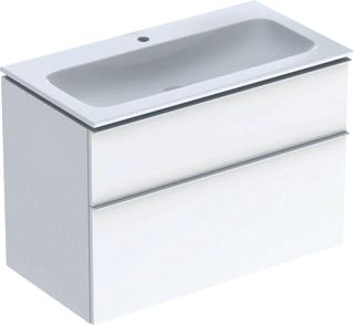 GEBERIT ICON WASTAFELONDERKAST MET WASTAFEL 2 LADEN SOFT-CLOSE HANDGREEP HXBXD 630X900X480MM WIT 